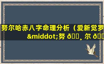 努尔哈赤八字命理分析（爱新觉罗·努 🕸 尔 🐋 哈赤八字）